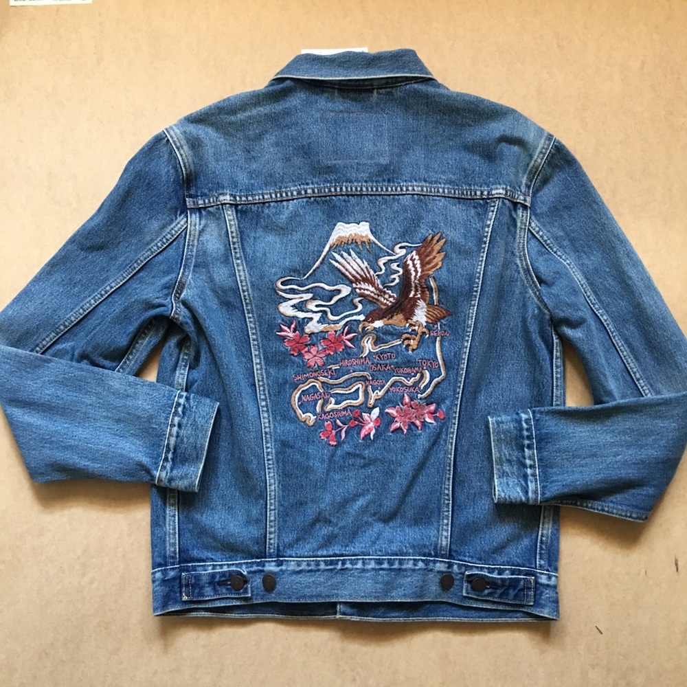 Levis Japanese Eagle Denim Embroidered Jacket NWT - Picture 2 of 8